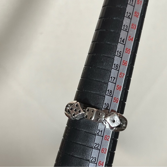 Vintage Retro Silver Dice Goth punk Disco Ring - Picture 5 of 16